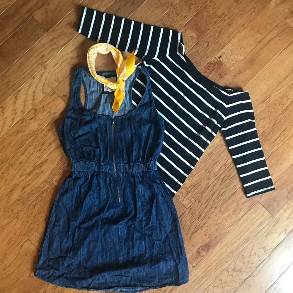 Denim Jumper Mini Dress
